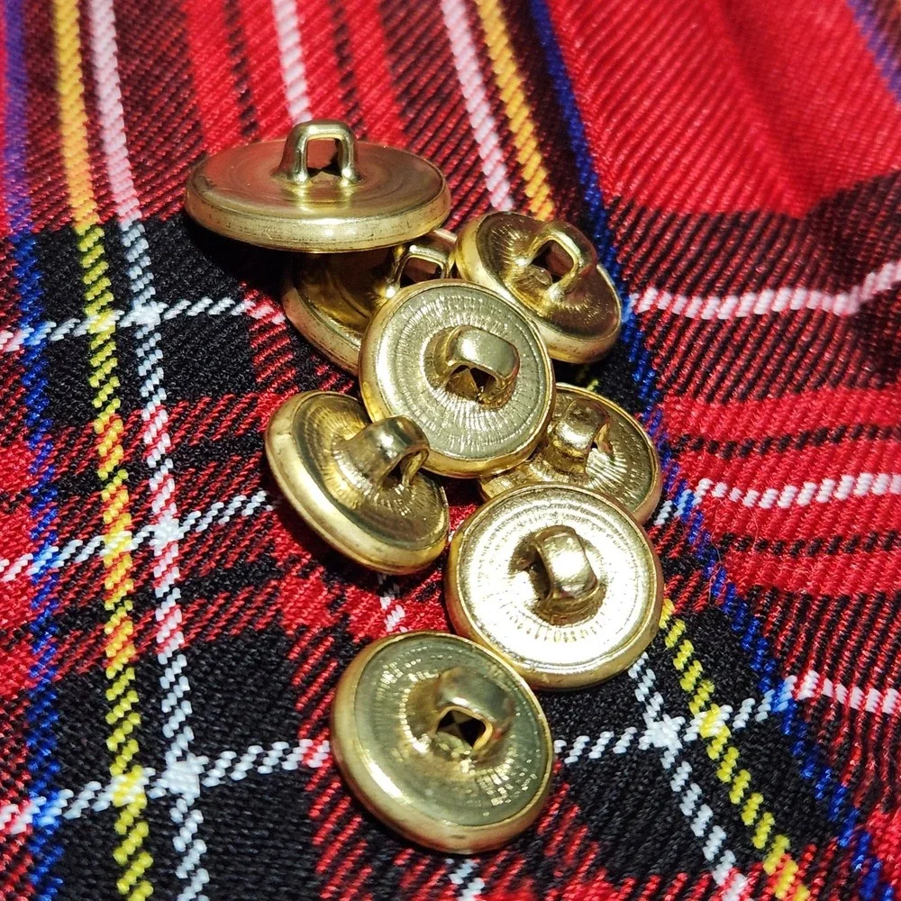 Set of 8 NEW Gold Tone Buttons for Blazer LION UNICORN CREST letter S Stafford